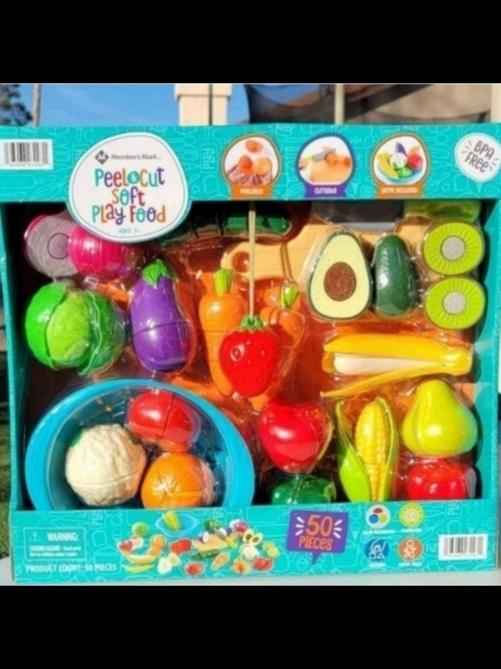 Peel & Cut Soft Play Food Set - Colorful Multi